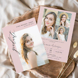 Moderne rosa Party zum Minimalistischen Foto Einladung