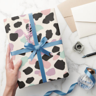 Moderne rosa Pastell-Leopardenflecken Geschenkpapier