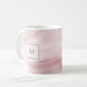 Moderne, rosa Pastellfarben Pinselstriche Tasse (Vorderseite Links)