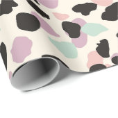 Moderne rosa pastellfarbene Leoparflächen Geschenkpapier (Rolleneckpunkt)