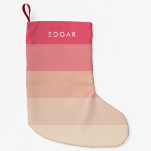 Moderne rosa Pastellstreifen Kleiner Weihnachtsstrumpf