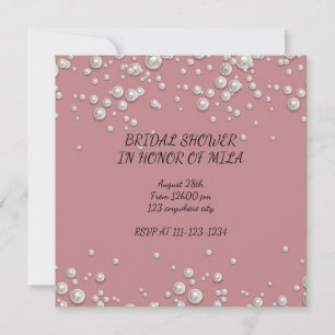 Moderne rosa Perlen Brautparty-Einladung Save The Date