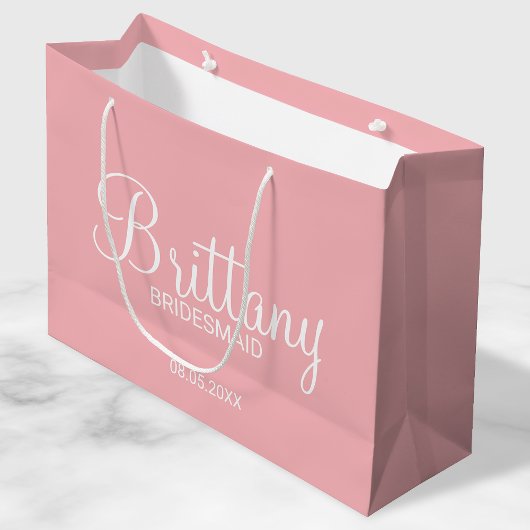 Moderne rosa Personalisierte Bridesmaier Große Geschenktüte
