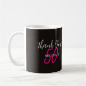 Moderne rosa personalisierte Dankeschön Geburtstag Kaffeetasse (Links)