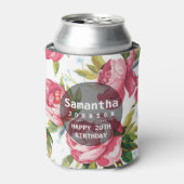 Moderne rosa Personalisierte Geburtstagsparty Dosenkühler (Kanne Vorderseite)