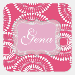Moderne rosa Personalisierte Stickers