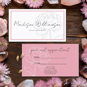 Moderne rosa Pfingstrose Floral Spa Stylist Therap Terminkarte
