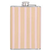 Moderne rosa Pfirsich-Taffy-Gestreift Flachmann (Rückseite)