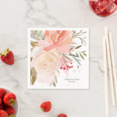 Moderne rosa Pfirsichblütenhochzeit Napkins Serviette (Beispiel)