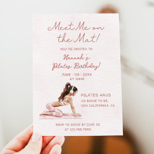 Moderne rosa Pilates Princess Geburtstagsparty Einladung
