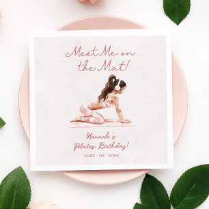 Moderne rosa Pilates Princess Geburtstagsparty Serviette