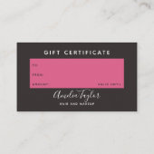 Moderne Rosa-Pink-Schenken-Visitenkarten Visitenkarte (Rückseite)