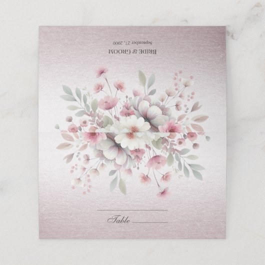 Moderne rosa Platzkarte (Außenseite Aufgefaltet)