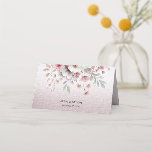 Moderne rosa Platzkarte (Rückseite)