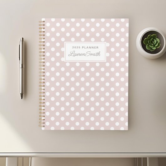 Moderne rosa Polka Dots Planer