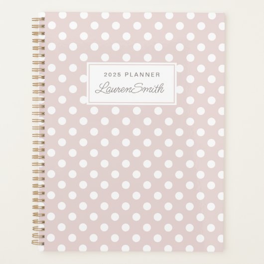 Moderne rosa Polka Dots Planer (Vorderseite)