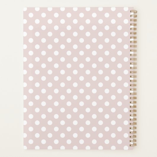 Moderne rosa Polka Dots Planer (Rückseite)