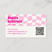 Moderne rosa Prüfmuster-Visitenkarte Visitenkarte (Rückseite)