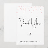 Moderne rosa Punkte Vielen Dank für Ihre Unterschr Einladung (Vorne/Hinten)