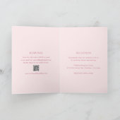 Moderne rosa QR Code Elegante Hochzeit Einladung (Innenseite)