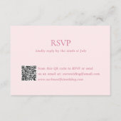 Moderne rosa QR Code Elegante Hochzeit RSVP Karte (Vorderseite)