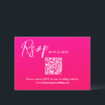 Moderne, rosa QR Code Response Card Hochzeit RSVP Karte<br><div class="desc">Schönes modernes Hot Pink und Orange Hochzeit RSVP mit modernen Skripttypografie. Elegant handbemalte Wasserfarbe . Bearbeiten Sie die Vorlage einfach mit Ihrer UAWG.</div>
