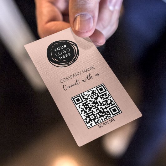 Moderne rosa QR Code Social Media Visitenkarte