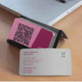 Moderne rosa QR-Code Visitenkarte
