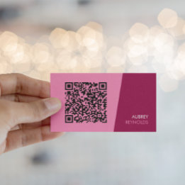 Moderne rosa QR-Code Visitenkarte