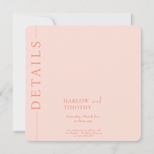 Moderne rosa QR-Codelherz Hochzeit Speichern Sie d Save The Date (Rückseite)