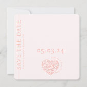 Moderne rosa QR-Codelherz Hochzeit Speichern Sie d Save The Date (Vorderseite)