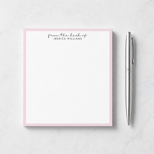 moderne, rosa Randnotiz von Notizblock