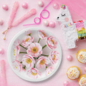 Moderne rosa Ranunculus-Oster-Papierplatten Pappteller (Party)