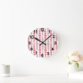 Moderne rosa Rechtecke Runde Wanduhr (Zuhause)