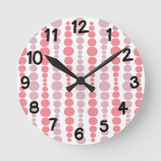 Moderne rosa Rechtecke Runde Wanduhr (Vorderseite)
