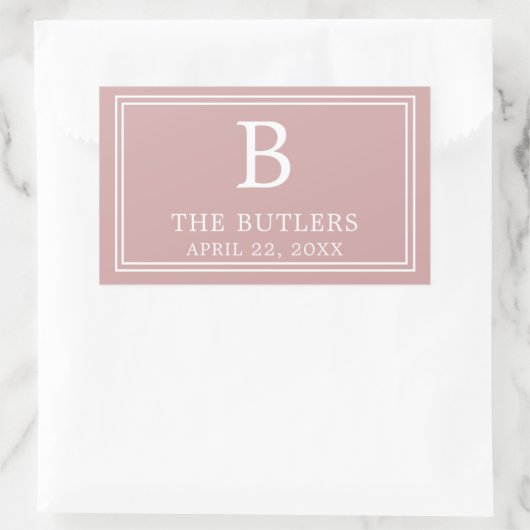 Moderne rosa rechteckige Aufkleber (Tasche)