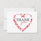 Moderne rosa Red Hearts Baby Dusche Dankeskarte (Vorderseite)