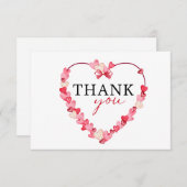 Moderne rosa Red Hearts Baby Dusche Dankeskarte (Vorne/Hinten)