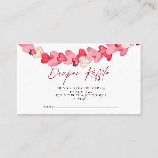 Moderne rosa Red Hearts Kinderdusche Windelwanne R Begleitkarte (Vorderseite)