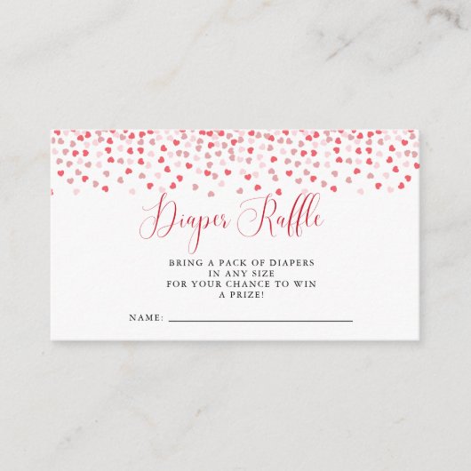 Moderne rosa Red Hearts Kinderdusche Windelwanne R Begleitkarte (Vorderseite)