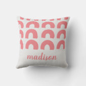 Moderne rosa Regenbogen grau Adorable Kids Custom Kissen (Rückseite)
