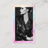 Moderne rosa Regenbogenfarben Visitenkarte (Rückseite)