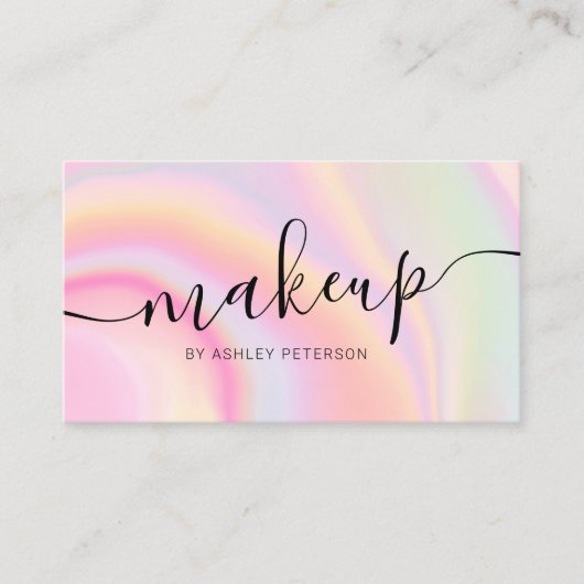 Moderne rosa Regenbogenform, unicorn-Marmor-Schrif Visitenkarte (Vorderseite)
