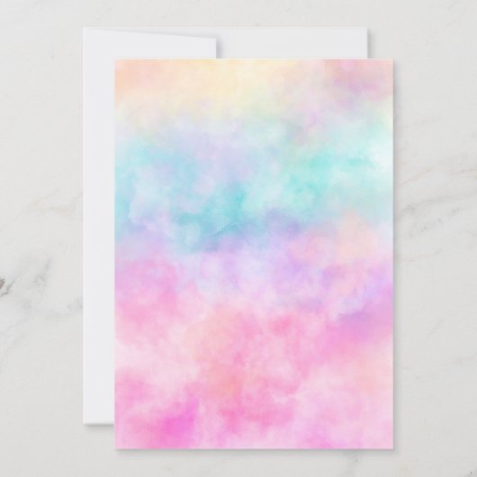 Moderne rosa Regenbogenwolken Kinderdusche Einladung (Rückseite)