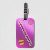Moderne rosa Reise Gepäckanhänger (Vorderseite Vertikal)