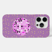 Moderne rosa Retro Diskothek Ball Lila Case-Mate iPhone Hülle (Rückseite (Horizontal))