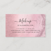 Moderne Rosa Rosa-Glitzer-Makeup-Künstlerin Terminkarte (Rückseite)