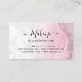 Moderne Rosa Rosa Glitzer Marmor Makeup Künstler Treuekarte (Rückseite)