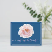 Moderne rosa Rose Botanical Chic Glückwünsche Postkarte (Stehend Vorderseite)
