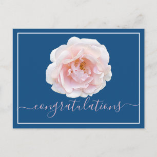 Moderne rosa Rose Botanical Chic Glückwünsche Postkarte